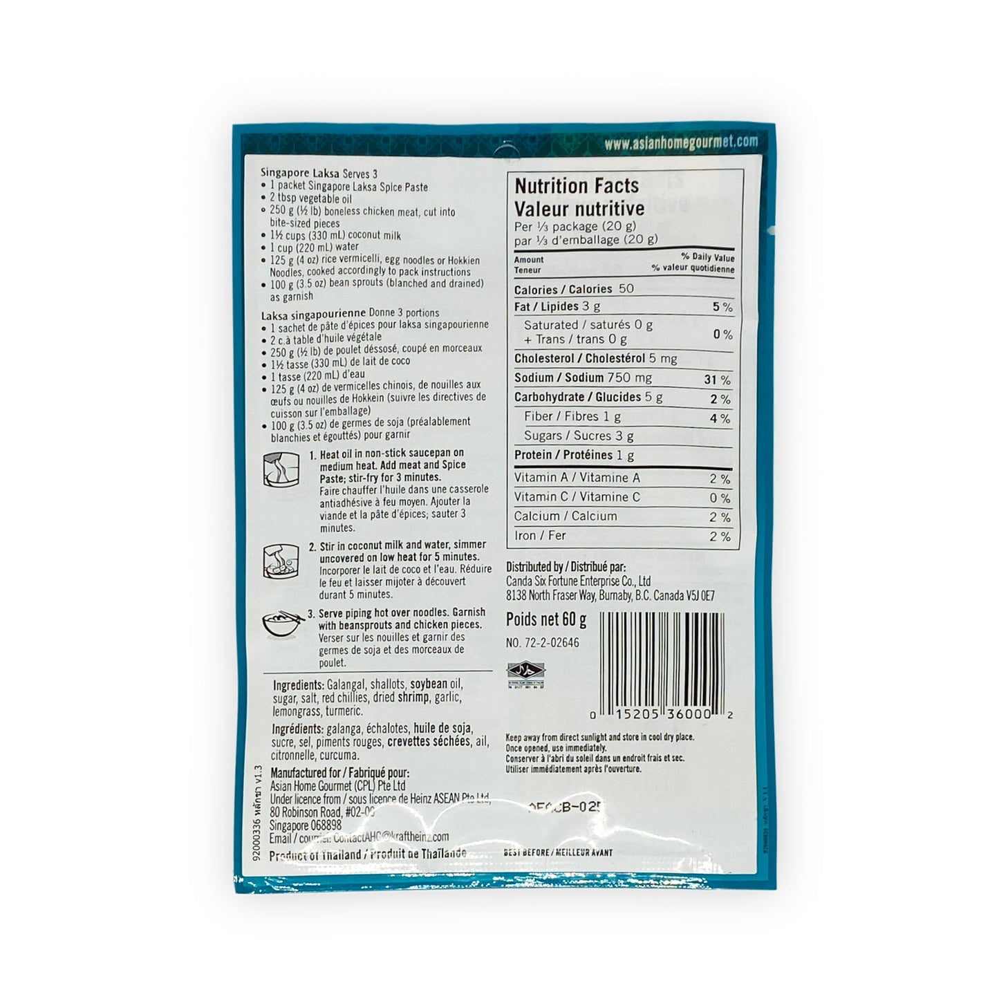 Singaporean laksa spice paste