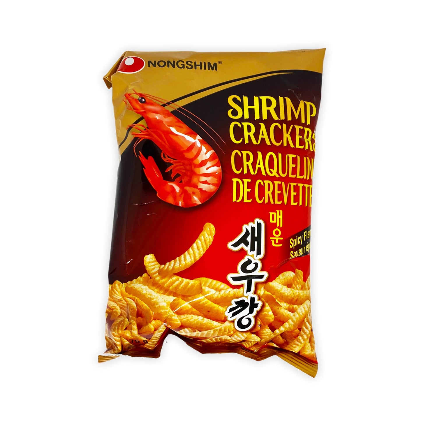 Spicy shrimp flavored crackers